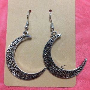 Silver moon earrings